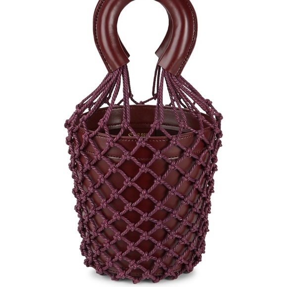 STAUD Handbags - Staud Knit Leather Bucket Bag